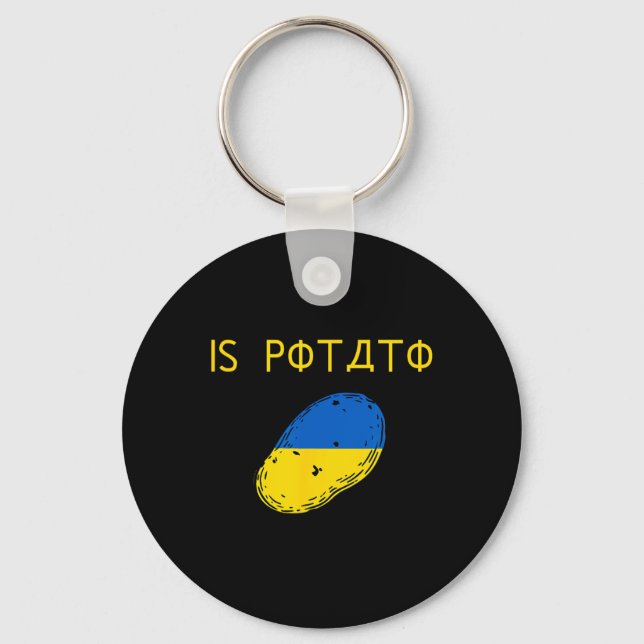 Chaveiro É Batata Piada Engraçada Azul E Amarela Batata (Frente)