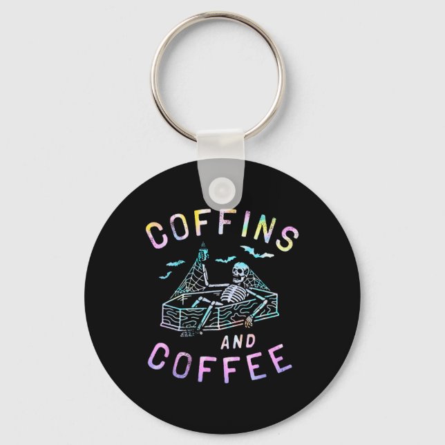 Chaveiro E Café Funny Skeleton Tie Dye Retro Halloween (Frente)