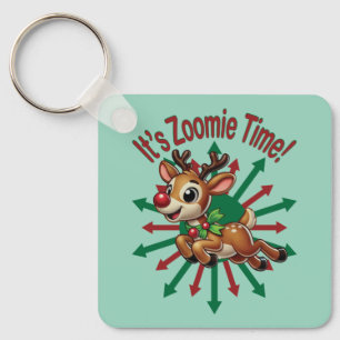 Chaveiro "É hora da Zoomie! Reindeer de Natal