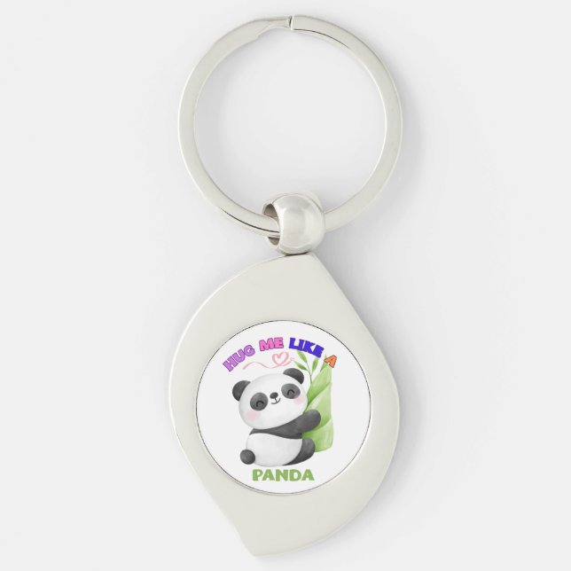 🐼 Chaveiro e Lanyard - Abraçar-me como um Panda (Frente)