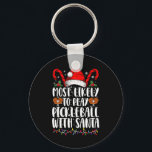 Chaveiro É Mais Provável Jogar Pickleball Com A Família De<br><div class="desc">Mais Provável Para Jogar Pickleball Com O Natal Da Família De Papais noeis</div>