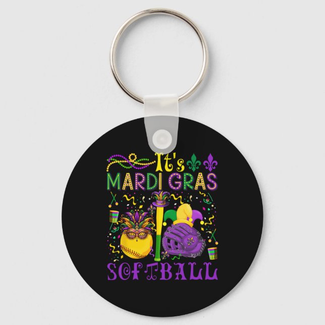 Chaveiro É Mardi Gras Softll Player Equipe Costume Mask (Frente)