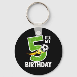 Chaveiro É meu 5º aniversário Menino Futebol Ll 5 anos de i