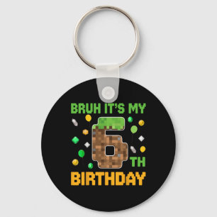 Chaveiro É Meu 6º Aniversário Vídeo Game Pixel de Aniversár