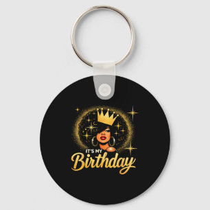 Chaveiro É Meu Aniversário Rainha Afro-Americana Afro Negra