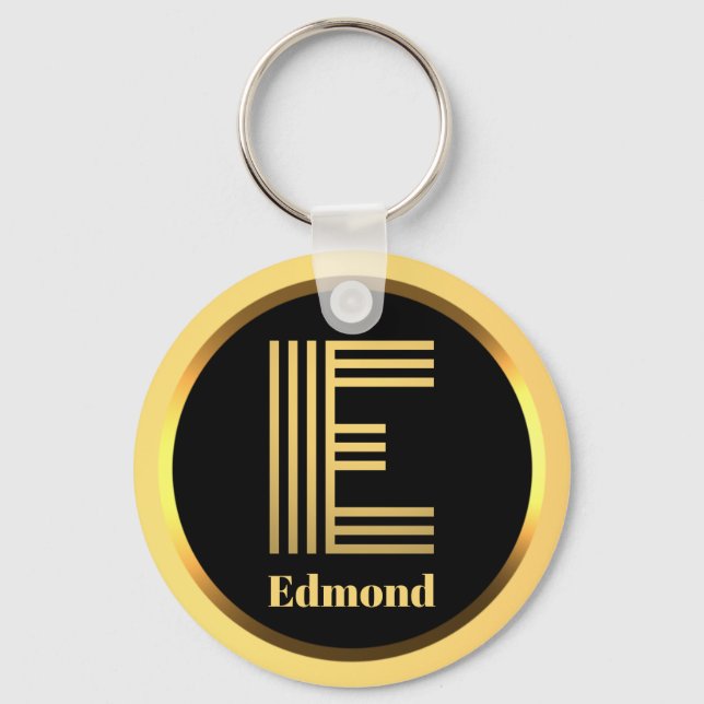 Chaveiro E Monograma Dourado Personalizado (Frente)