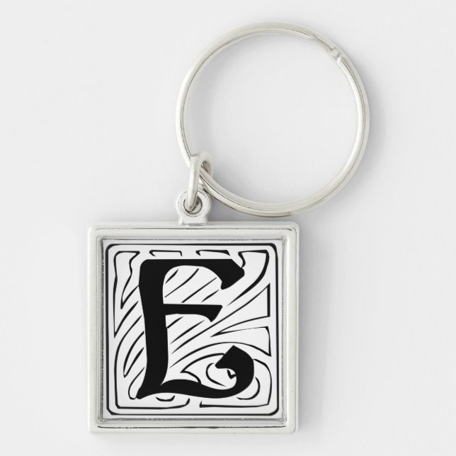 Chaveiro E Monogramm schwarz weiß Schlüsselanhänger (Frente)