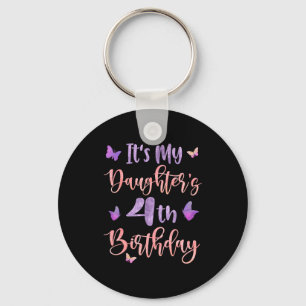 Chaveiro É o 4º aniversário da minha filha Borboleta Feliz