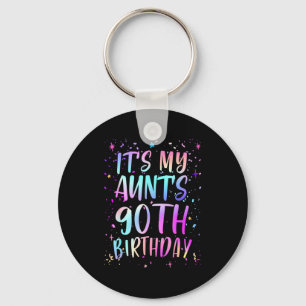 Chaveiro É o 90º Aniversário da Minha Tia Colorido Feliz 90