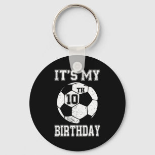 Chaveiro É o meu 10º aniversário de futebol design para cri