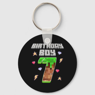 Chaveiro É o Meu 7º Aniversário Menino Sete 7 Anos Pixel Ga