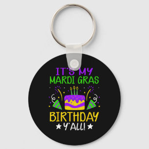 Chaveiro É o meu aniversário de Mardi Gras Yall King Cake F