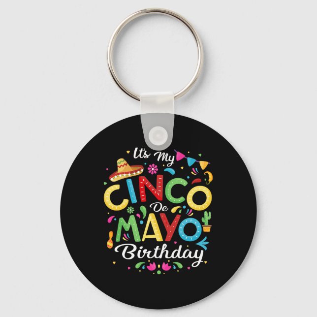 Chaveiro É o meu Cinco de Mayo Birthday Cinco de Mayo (Frente)