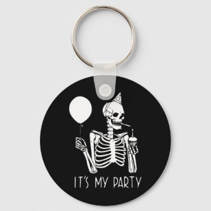 Chaveiro É o meu partido Preguiçoso Halloween Costume Skele