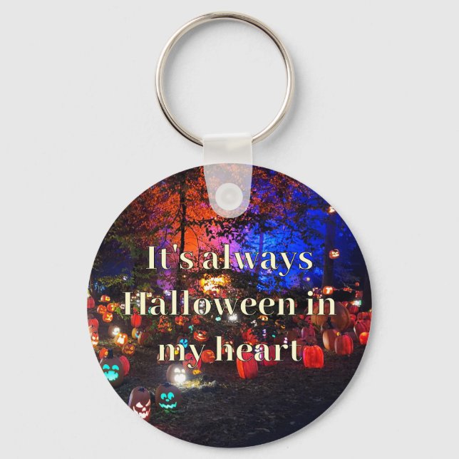 Chaveiro É Sempre Abóbora de Halloween Pulseira (Frente)