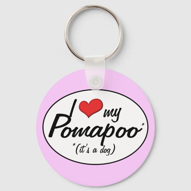 Chaveiro É um Cachorro! Eu Amo Meu Pomapoo (Frente)