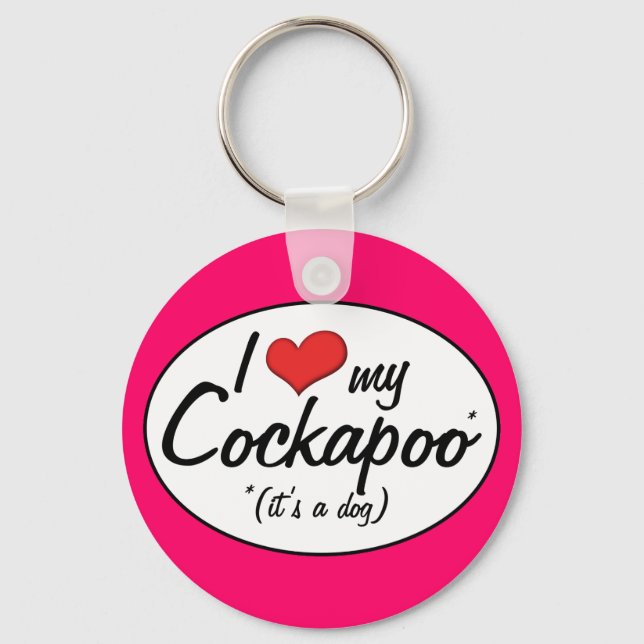 Chaveiro É um Cachorro! Eu Amo Minha Cockapoo (Frente)