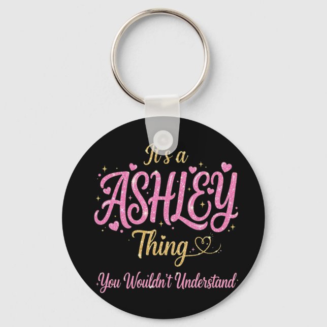 Chaveiro É Uma Coisa de Ashley Rosa Dourado Presente para M (Frente)