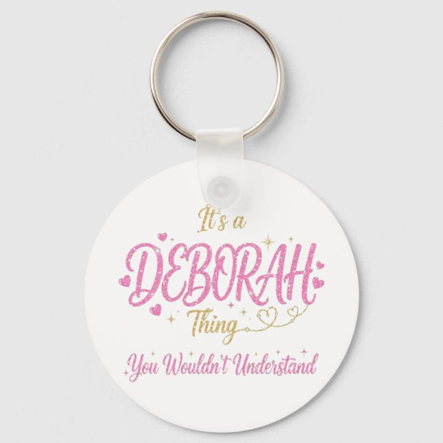 Chaveiro É Uma Coisa de Deborah Rosa Dourado Presente para  (Frente)