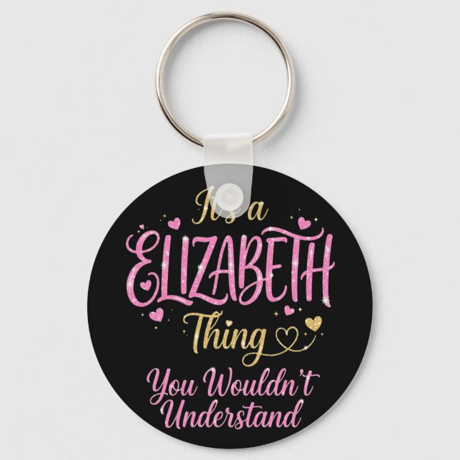 Chaveiro É Uma Coisa de Elizabeth Rosa Dourado Presente par (Frente)