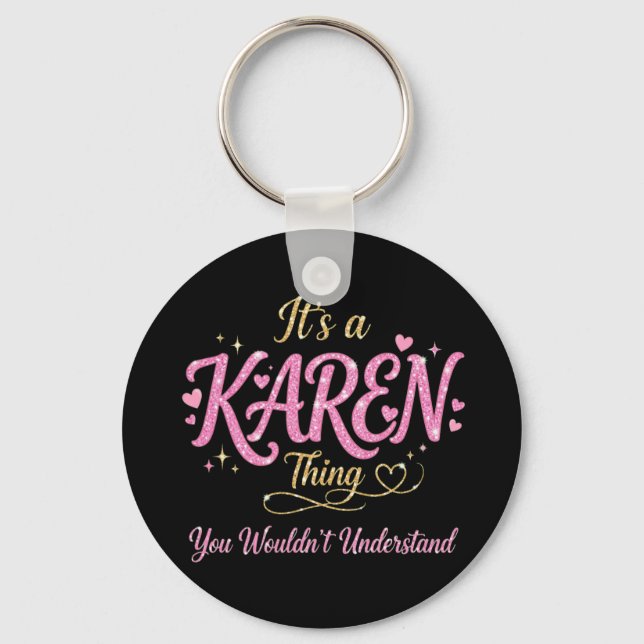 Chaveiro É Uma Coisa de Karen Rosa Dourado Presente para Mu (Frente)