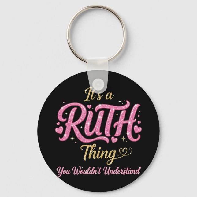 Chaveiro É Uma Coisa de Ruth Rosa Dourado Presente para Mul (Frente)