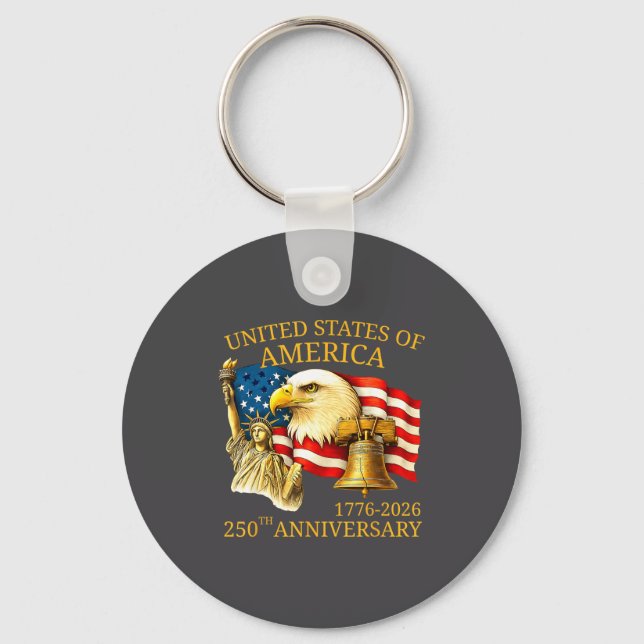 Chaveiro Eagle And Flag 250th Birthday America Since 1776  (Frente)