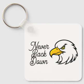 Chaveiro Eagle Keychain  Never Back Down Motivational Quote