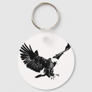Chaveiro Eagle preto & branco