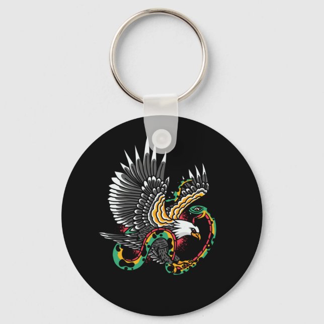 Chaveiro Eagle vs Snake Tattoo Design (Frente)