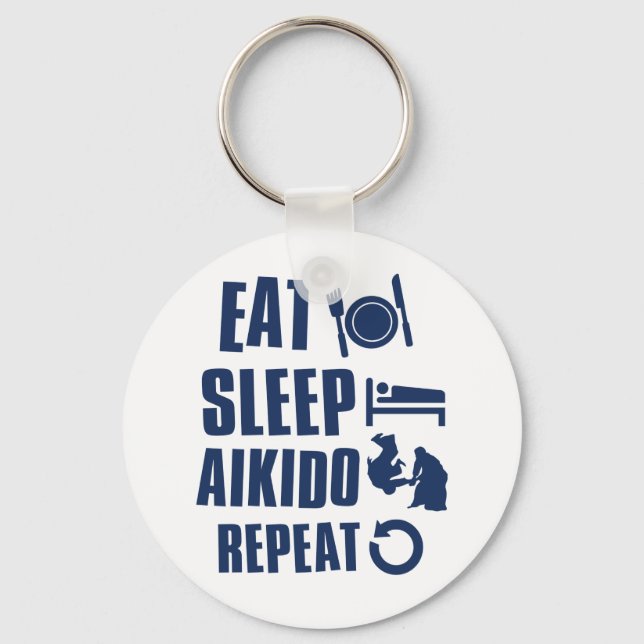 Chaveiro Eat Sleep Aikido (Frente)