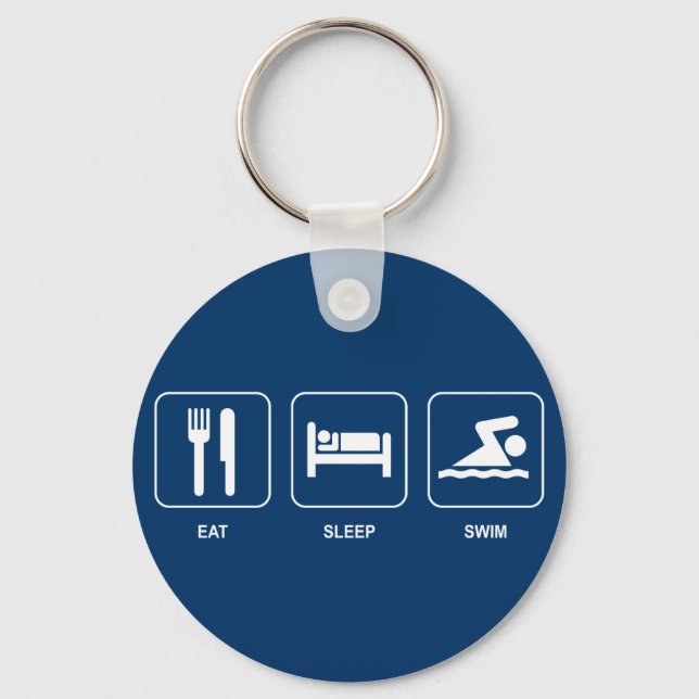 Chaveiro Eat Sleep Swim Keychain (Frente)