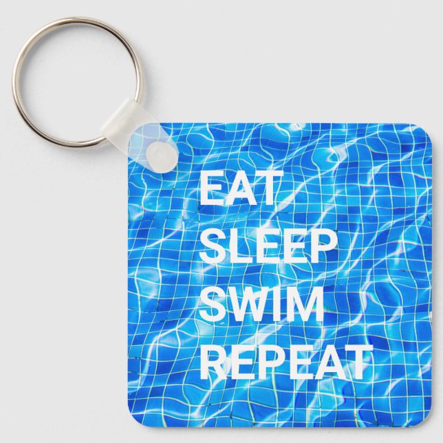 Chaveiro Eat Sleep Swim Repeat Swimming Pool Aquatic (Frente)