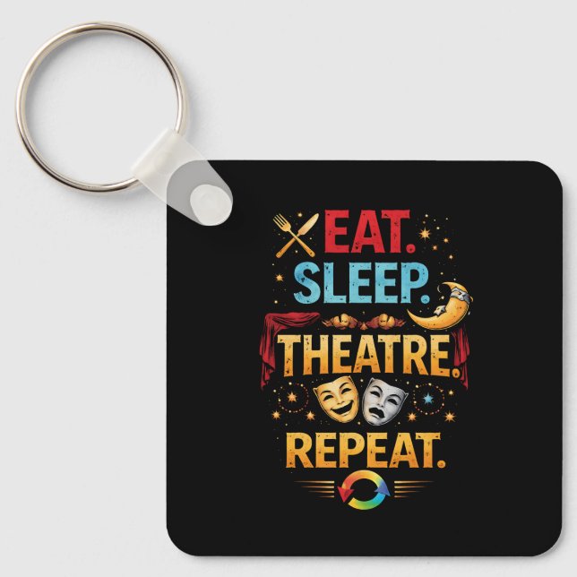 Chaveiro Eat, Sleep, Theatre, Repeat (Frente)