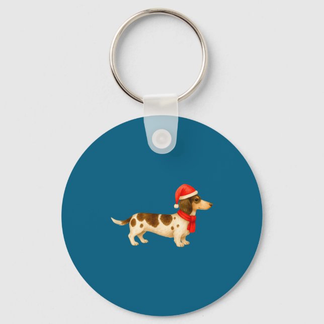 Chaveiro Ebald Christmas Dachshund E Funny Doxie Dog Mom  (Frente)