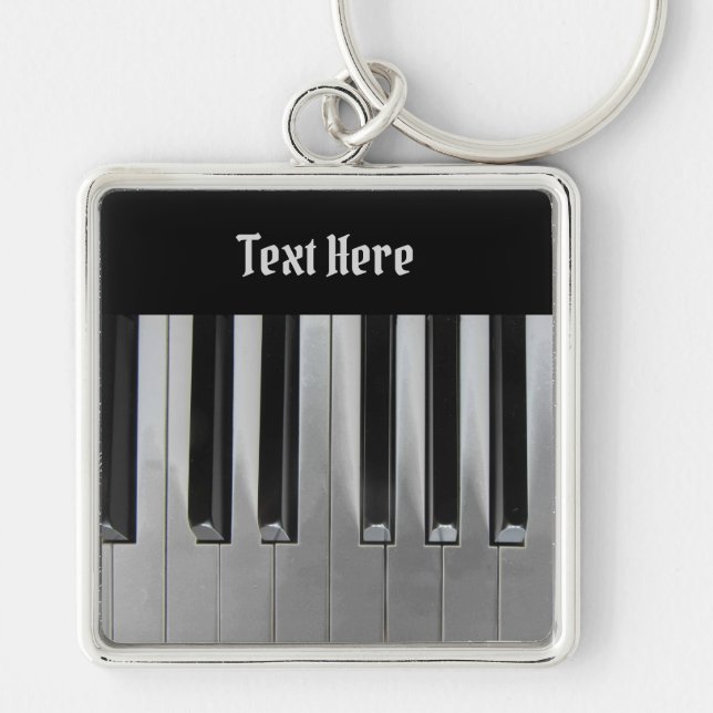 Chaveiro Ebony e Texto personalizado marfim (Frente)