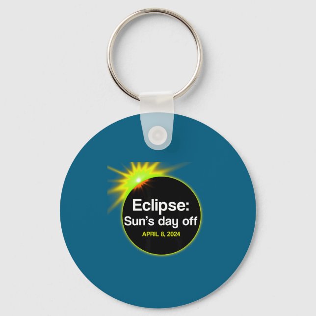 Chaveiro Eclipse Dia de Folga do Sol EUA Totalidade Solar E (Frente)