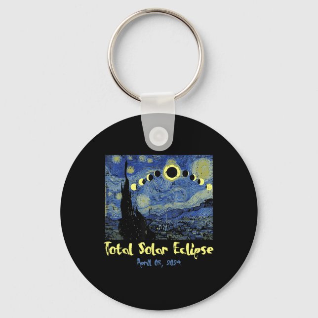 Chaveiro Eclipse Solar 2024 Totalidade abril 8 Homens Mulhe (Frente)