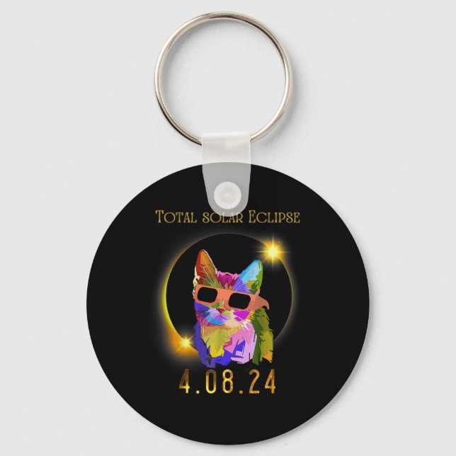 Chaveiro Eclipse Solar 2024 Vidro do Eclipse Solar Vestido (Frente)