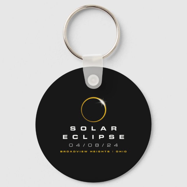 Chaveiro Eclipse Solar de 2024 Broadview Heights Ohio (Frente)