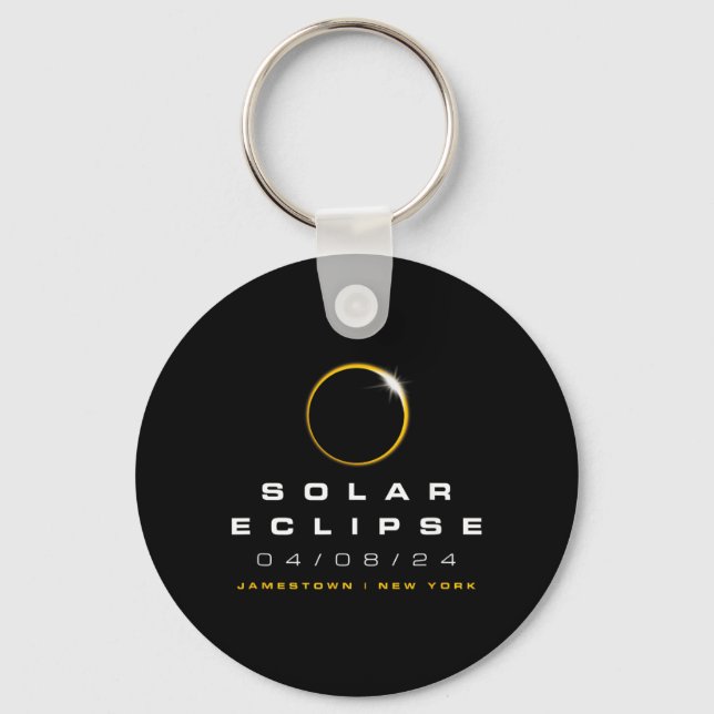 Chaveiro Eclipse solar de Jamestown Nova York 2024 (Frente)