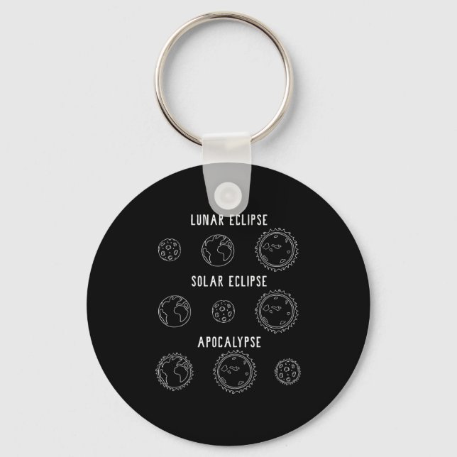 Chaveiro Eclipse Solar Lunar Apocalipse Astronomia (Frente)