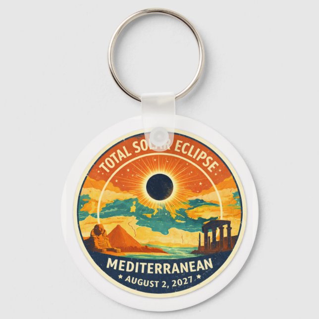 Chaveiro Eclipse solar mediterrâneo de 2027 (Frente)
