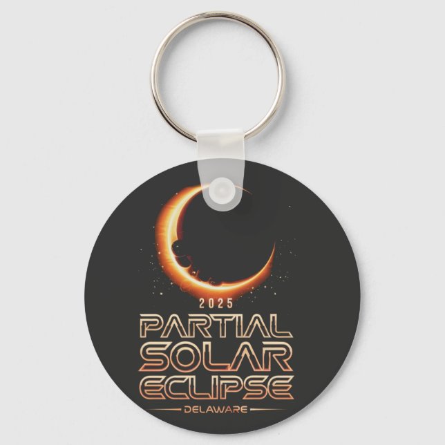 Chaveiro Eclipse Solar Parcial Nova Jersey 2025 (Frente)