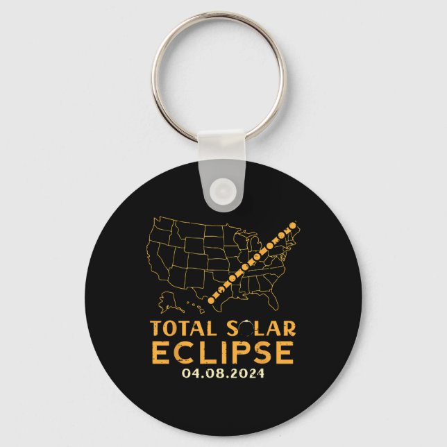 Chaveiro Eclipse Solar Total 2024 abril 8 Homens Mulheres C (Frente)