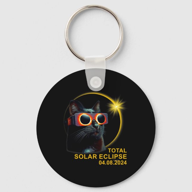 Chaveiro Eclipse Solar Total 2024 Kids De Eclipse Solar Cut (Frente)