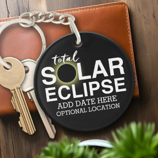 Chaveiro Eclipse Solar Total - 2024 ou data personalizada