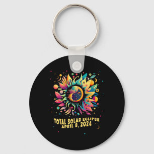 Chaveiro Eclipse Solar Total abril de 2024 Pop de Hippie