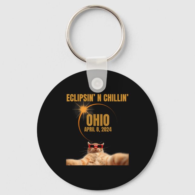 Chaveiro Eclipse Solar Total Abril Ohio (Frente)
