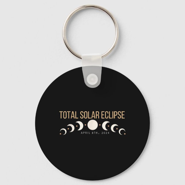 Chaveiro Eclipse Solar Total Dallas Texas 2024 8 de Abril (Frente)